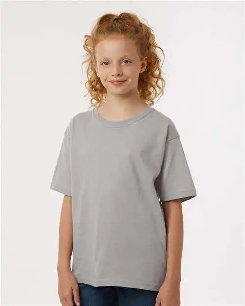 M&amp;o 4850m Youth Gold Soft Touch T-shirt - 4850 - Gravel