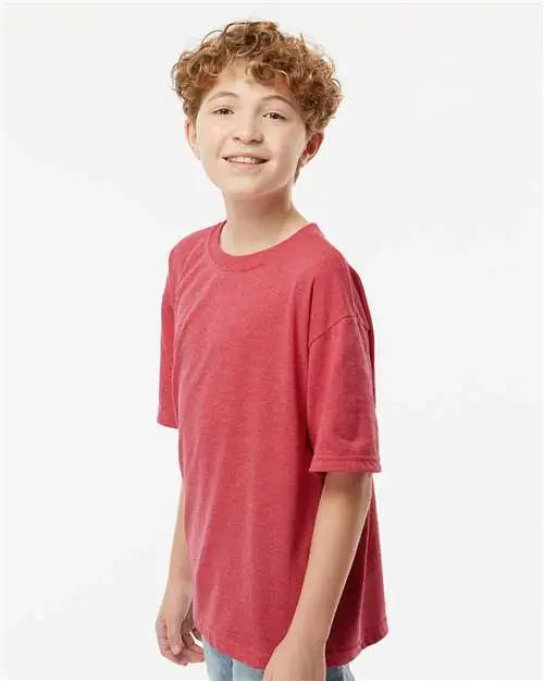 M&o 4850m Youth Gold Soft Touch T-shirt - 4850 - Heather Red