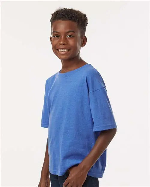 M&o 4850m Youth Gold Soft Touch T-shirt - 4850 - Heather Royal