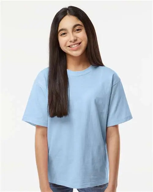 M&o 4850m Youth Gold Soft Touch T-shirt - 4850 - Light Blue