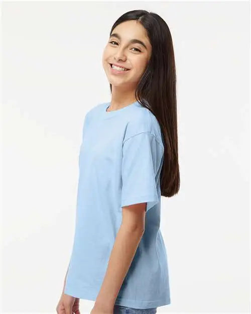 M&o 4850m Youth Gold Soft Touch T-shirt - 4850 - Light Blue