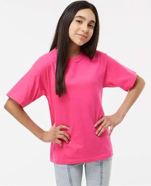M&o 4850m Youth Gold Soft Touch T-shirt - 4850 - Neon Pink