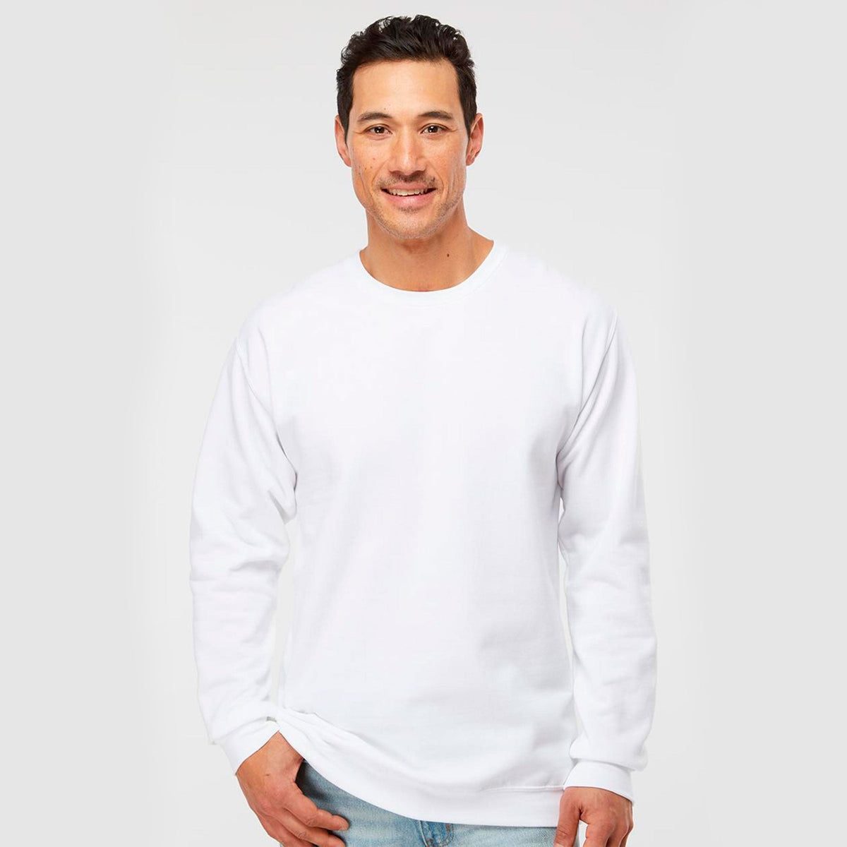 M&o 7810 Unisex Ace Fleece Crewneck Sweatshirt - White