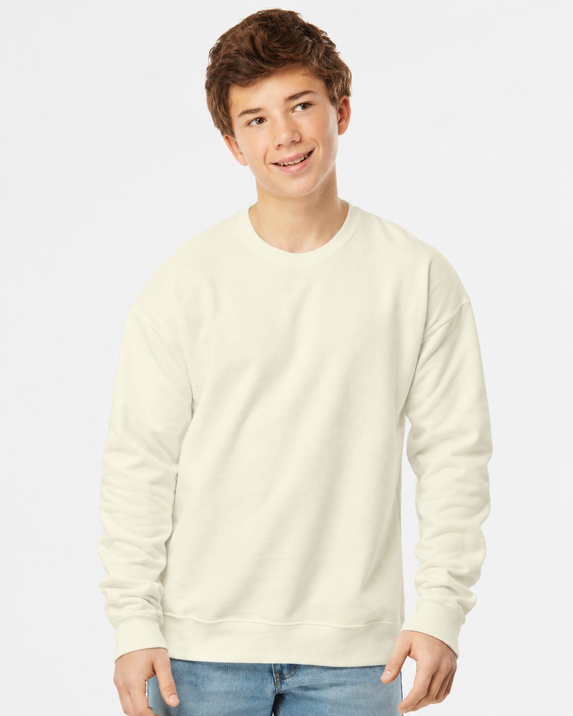 M&o 7810y Youth Ace Fleece Crewneck Sweatshirt - Natural