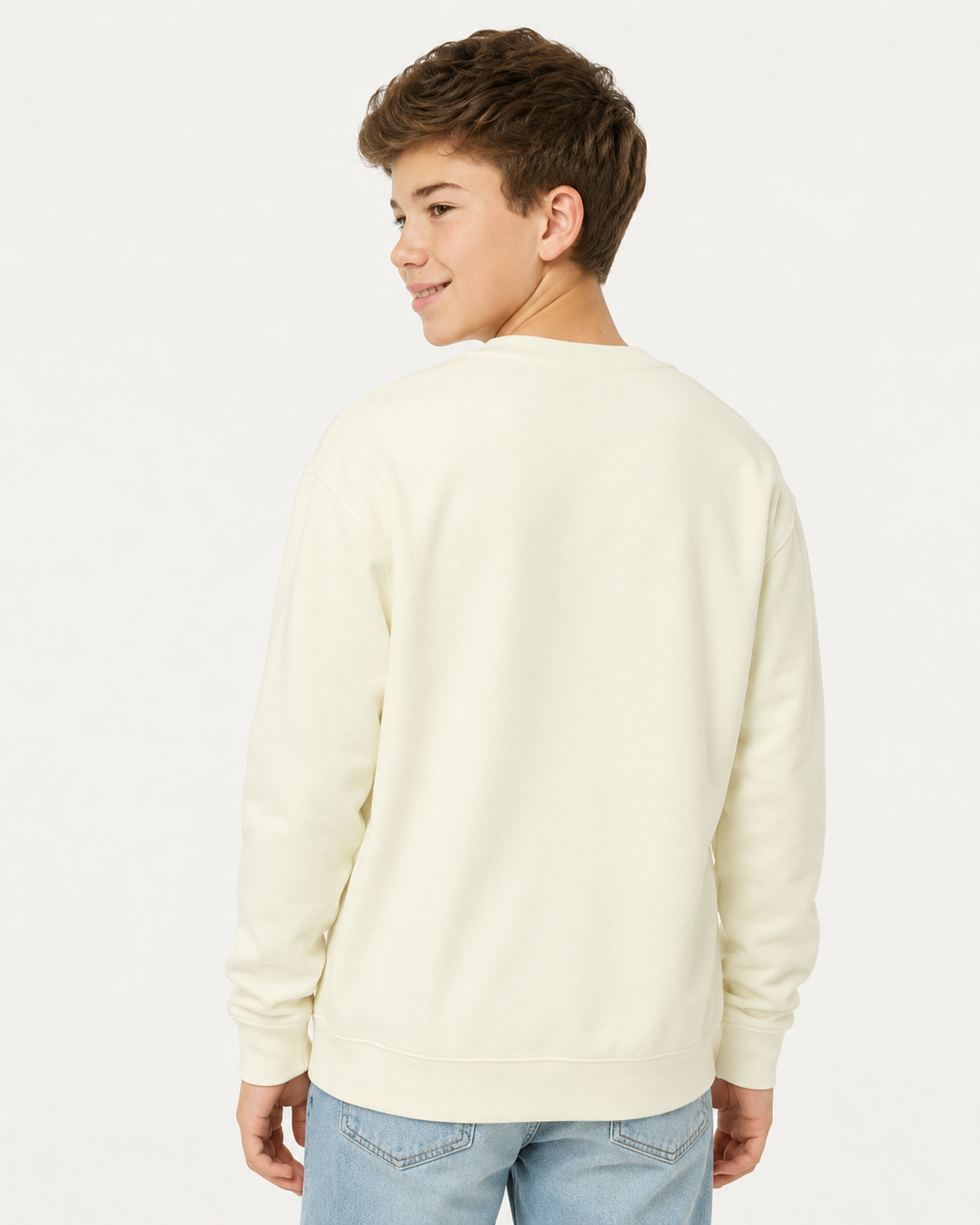 M&o 7810y Youth Ace Fleece Crewneck Sweatshirt - Natural