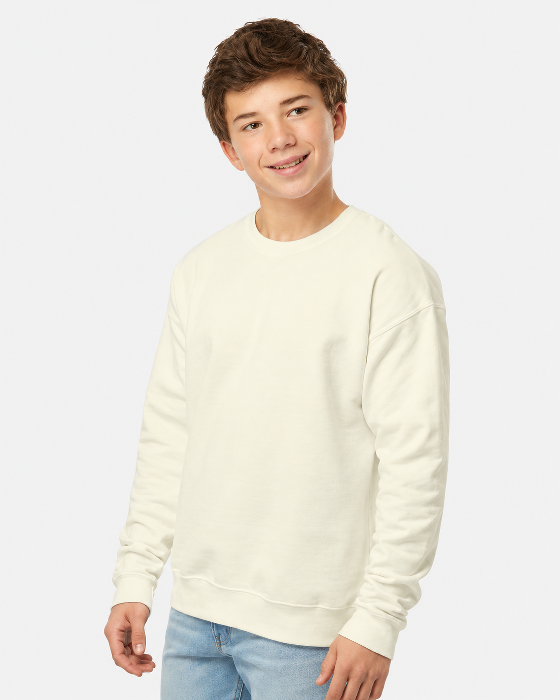 M&o 7810y Youth Ace Fleece Crewneck Sweatshirt - Natural