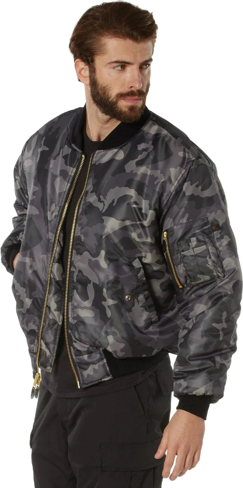 Ma-1 Flight Jacket - Black Camo / Xs