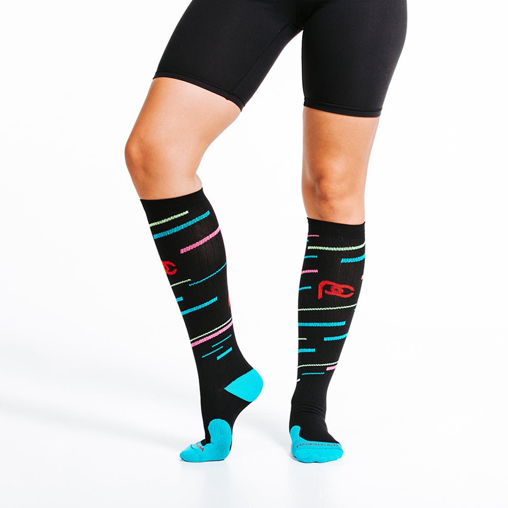 Marathon Black with Neon Stripes