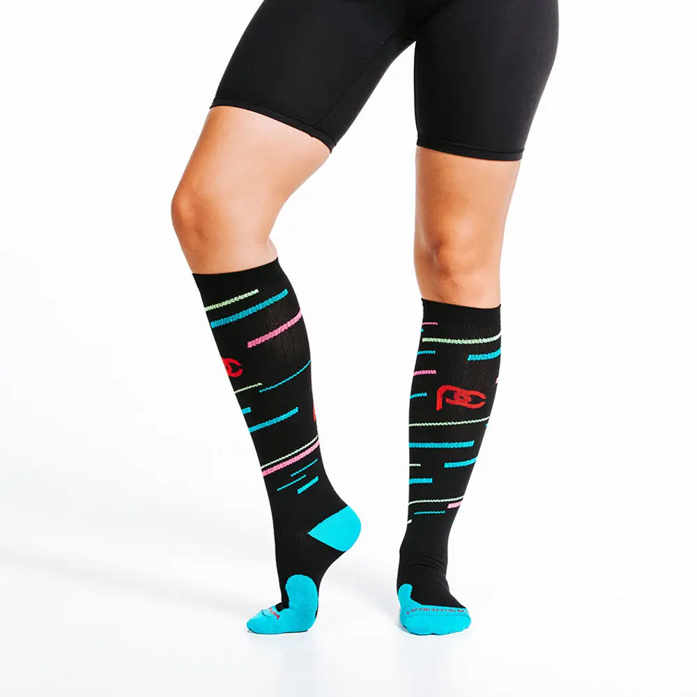 Marathon Black with Neon Stripes - Xs