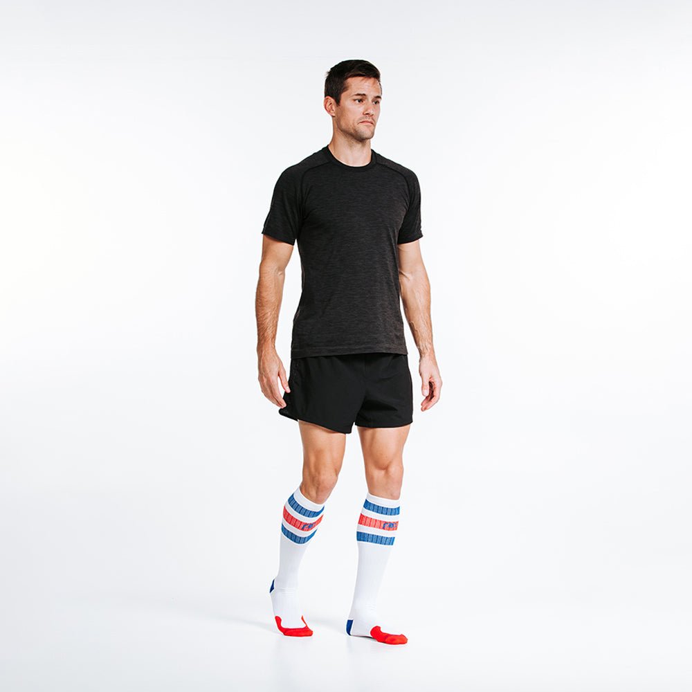 Marathon White Red and Blue Stripe - Xs