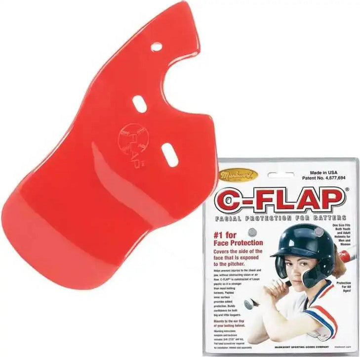 Markwort C-flap Facial Protection for Left Handed Batter - Red