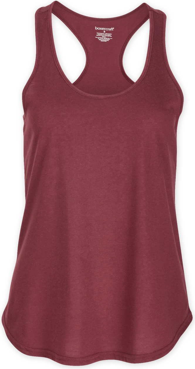 MAROON BOXERCRAFT ESSENTIAL RACERBACK TANK T90  grouped