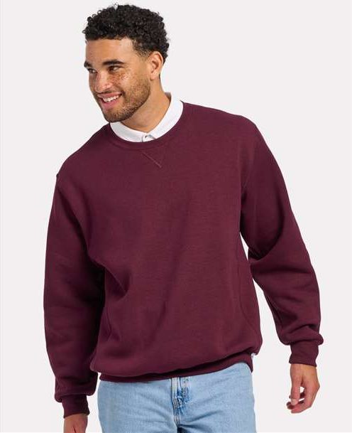 Maroon Fleece Crew Pullover - BM5101