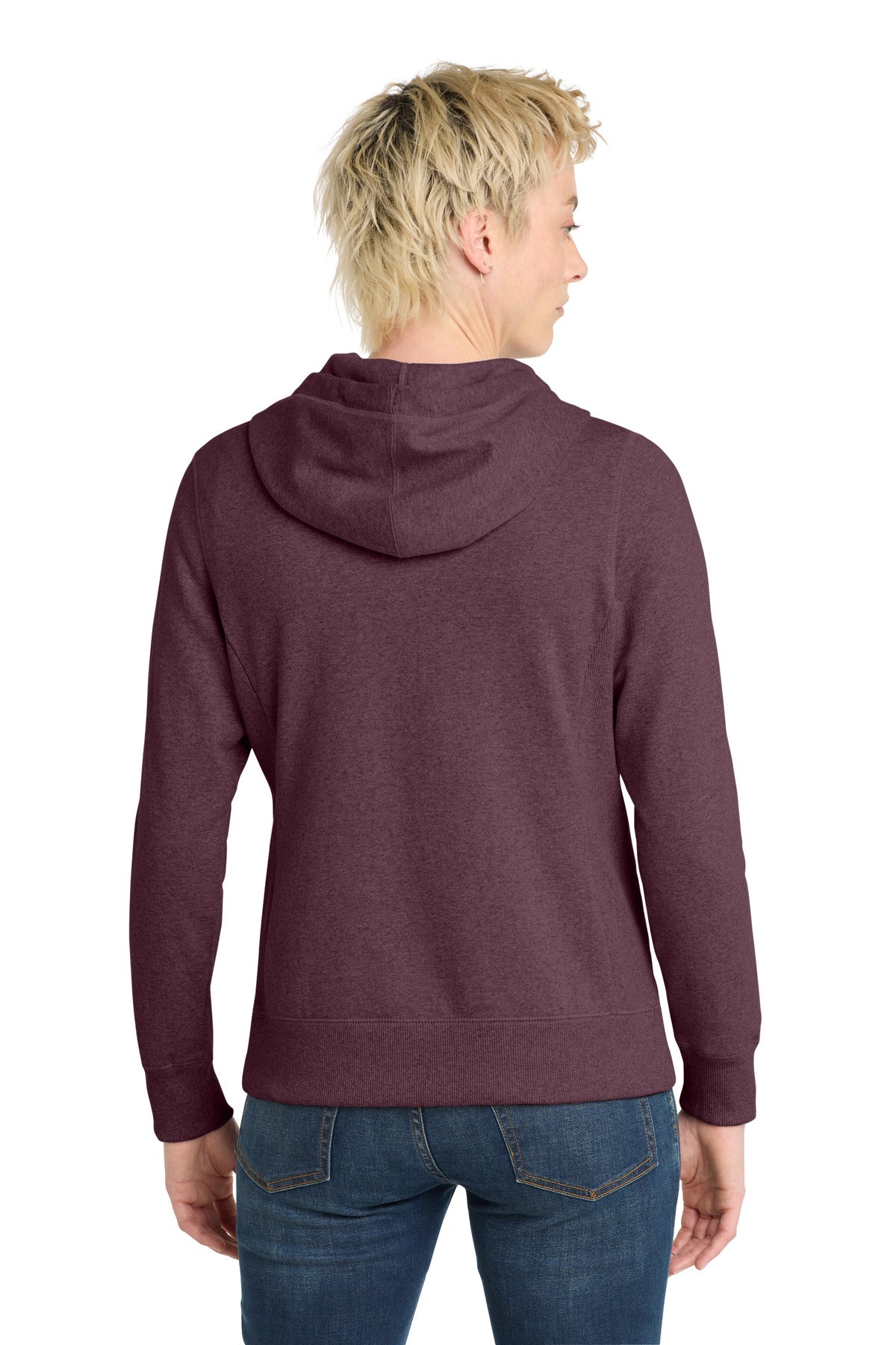 Maroon Hthr District Women's Re-Fleece Full-Zip Hoodie DT8103