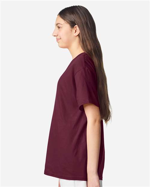Maroon Light Cotton Youth T-Shirt - 3000B