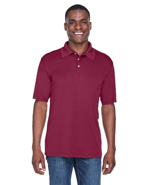 Front View of Maroon Men's Cool & Dry Sport Performance Interlock Polo - 8425