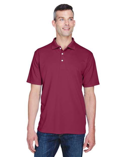 Front View of Maroon Men's Cool & Dry Stain-Release Performance Polo - 8445