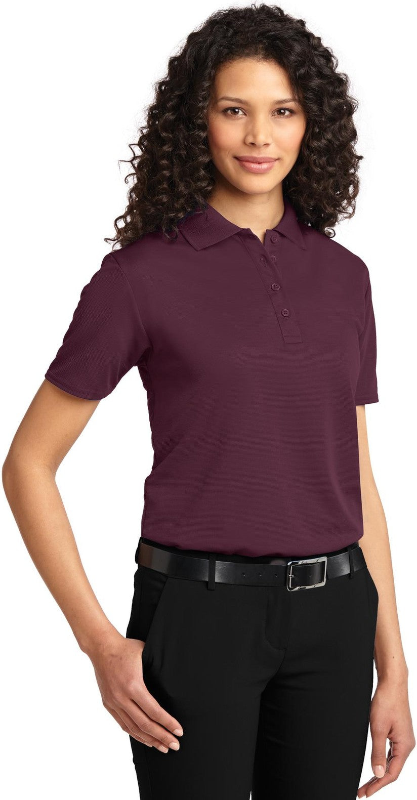 Maroon Port Authority Women's Dry Zone Ottoman Polo. L525