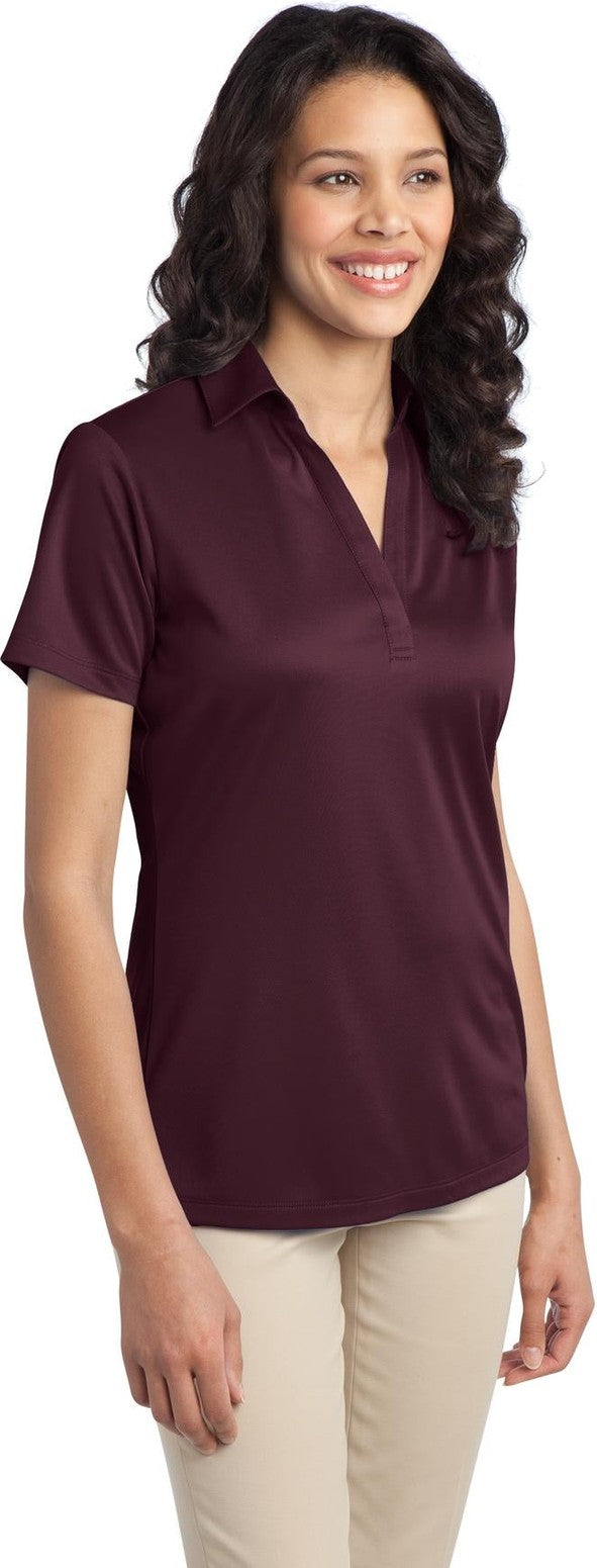 Maroon Port Authority Women's Silk Touch Performance Polo. L540