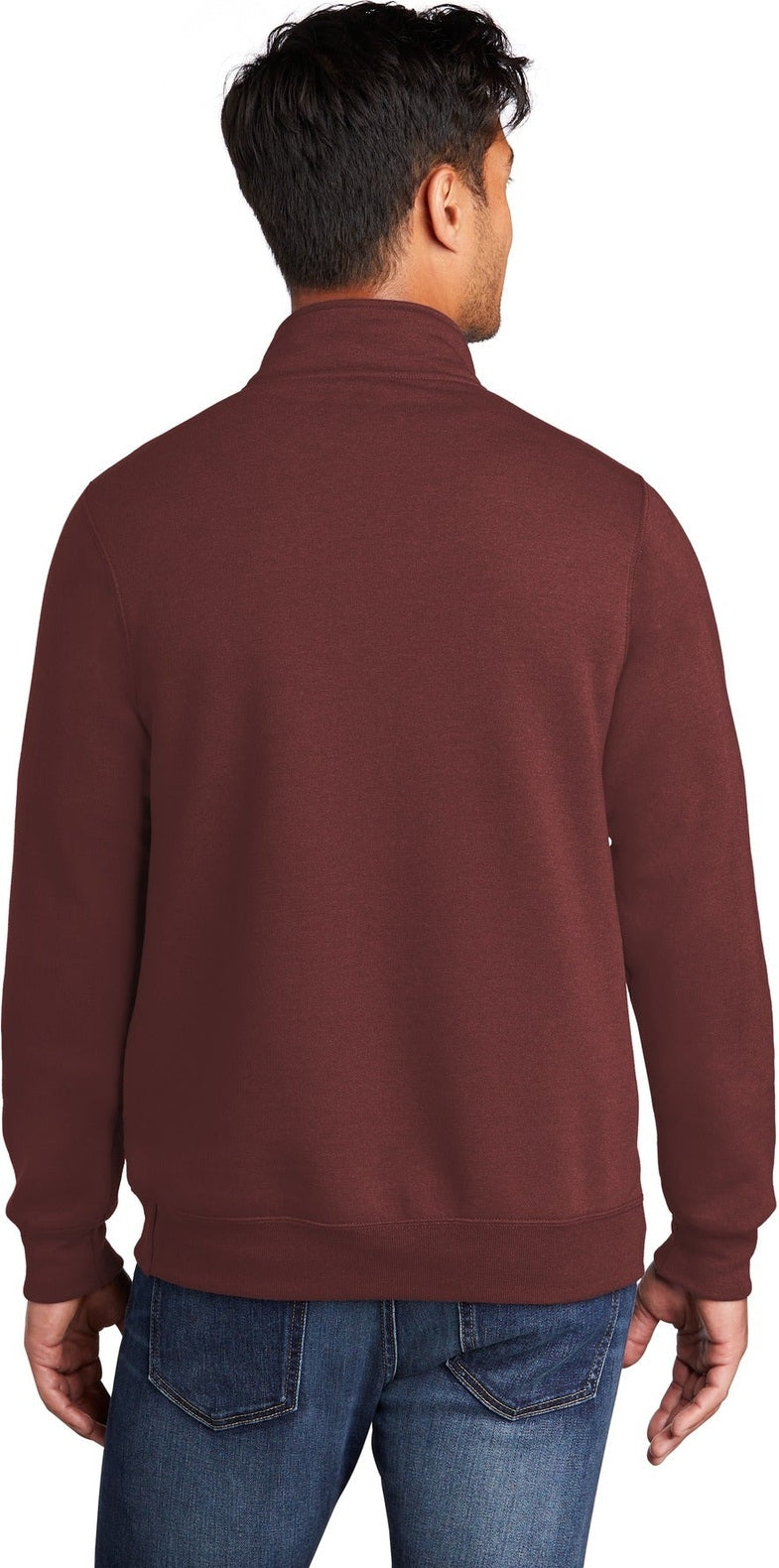 Maroon Port & Co Core Fleece 1/4-Zip Pullover Sweatshirt PC78Q