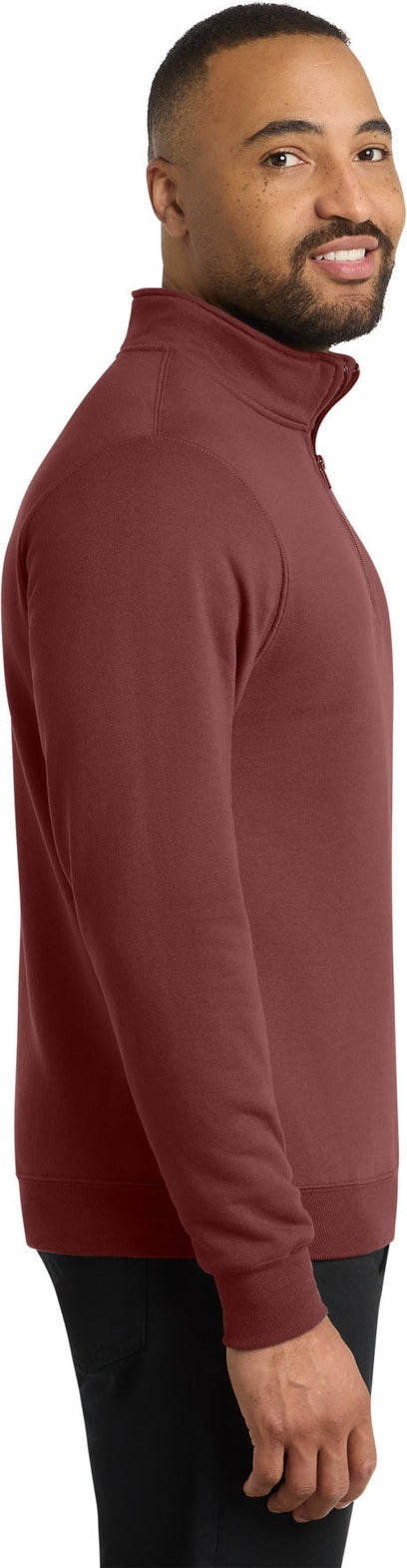 Maroon Port & Co Core Fleece 1/4-Zip Pullover Sweatshirt PC78Q