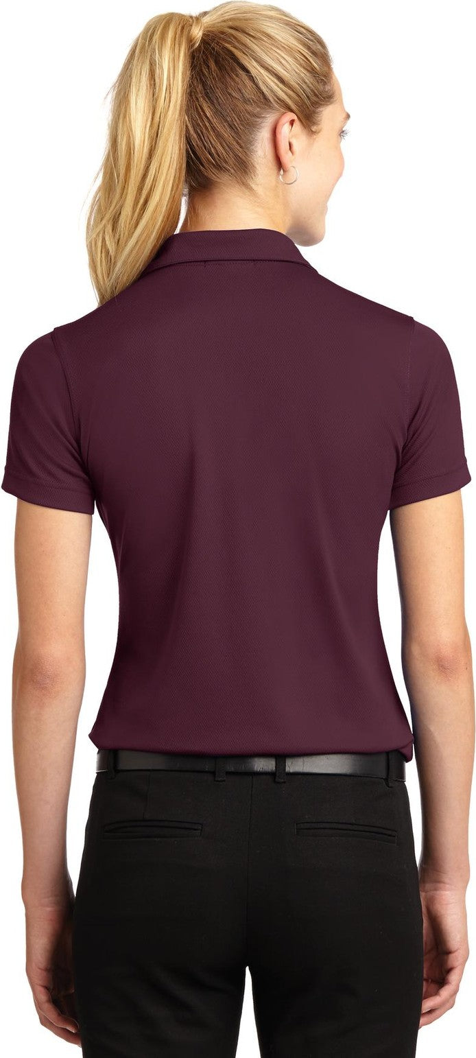 Maroon Sport-Tek Women's Dri-Mesh V-Neck Polo. L469
