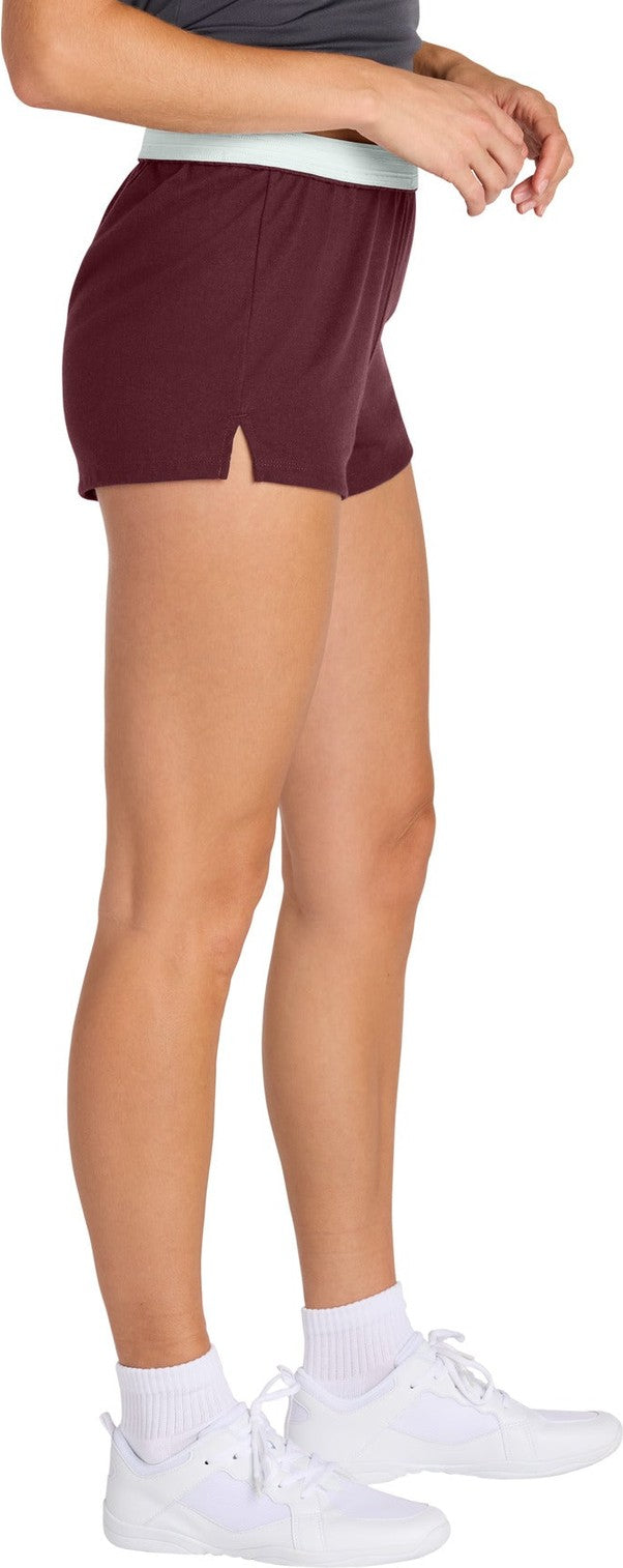 Maroon Sport-Tek Women's Jersey Knit Squad Short LST311