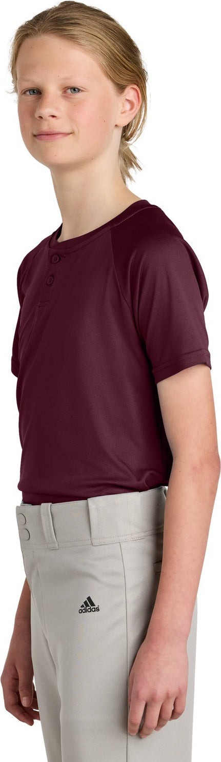 Maroon Sport-Tek Youth PosiCharge Competitor 2-Button Henley YST359
