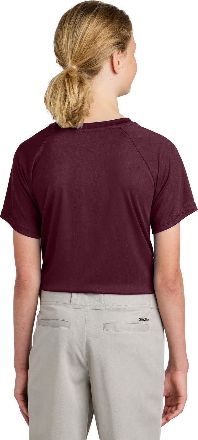 Maroon Sport-Tek Youth PosiCharge Competitor 2-Button Henley YST359