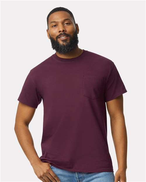 Maroon Ultra Cotton® Pocket T-Shirt - 2300