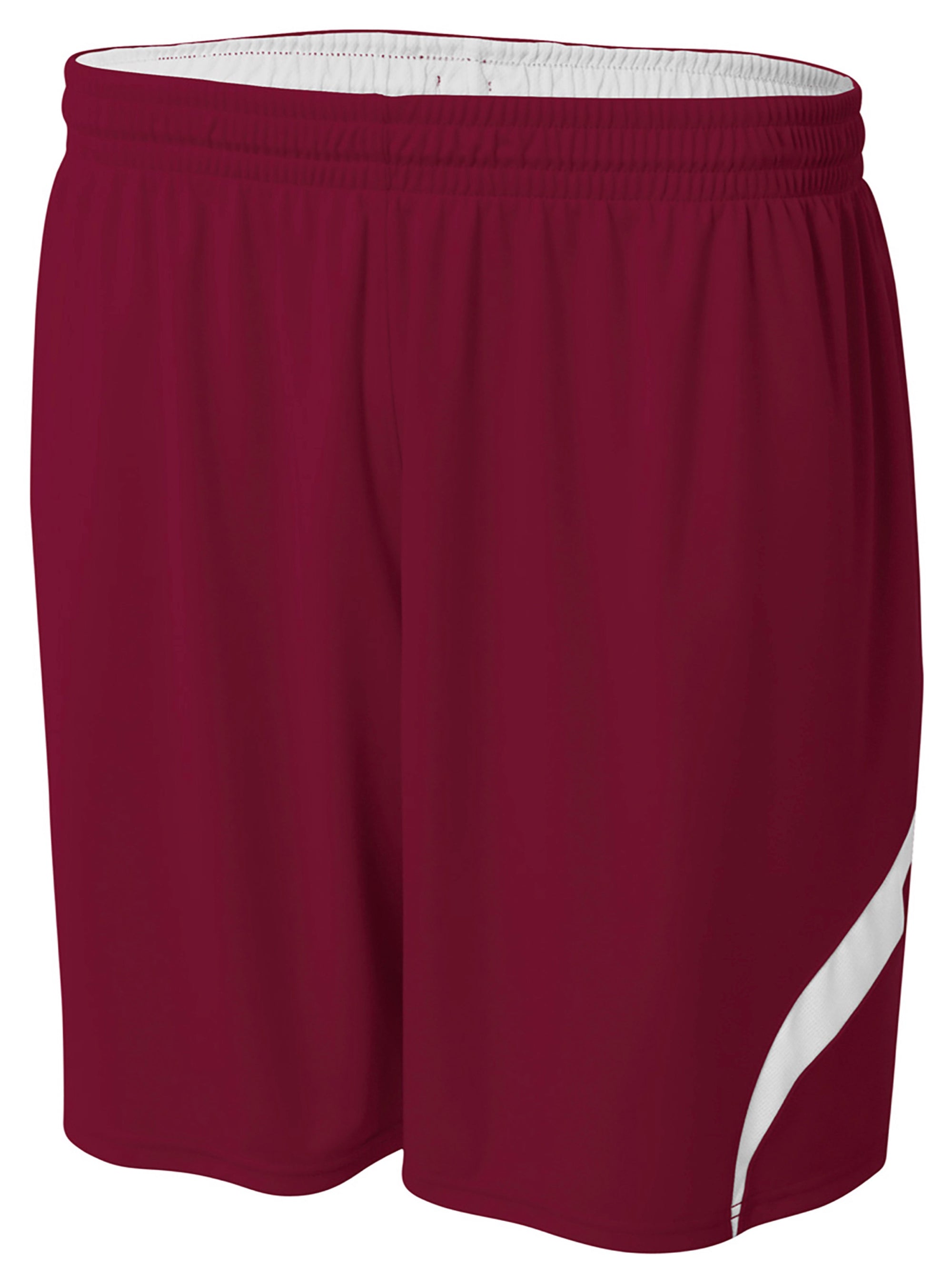 MAROON WHITE A4 6" Youth Double Double Rweversible Short  grouped