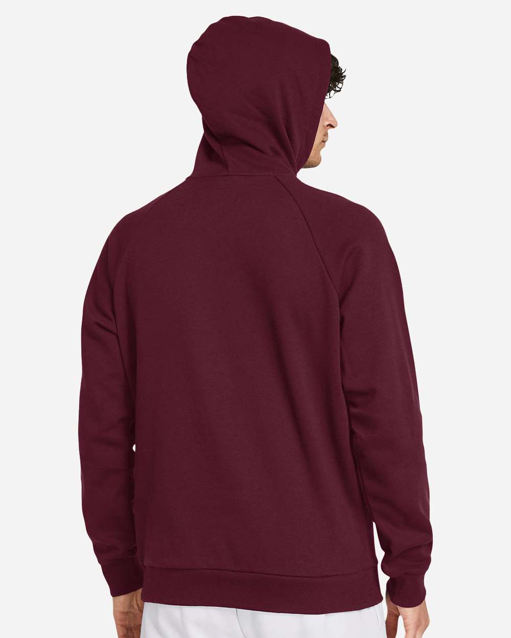 Maroon/ White Rival Fleece Hooded Sweatshirt - 1379757 plain