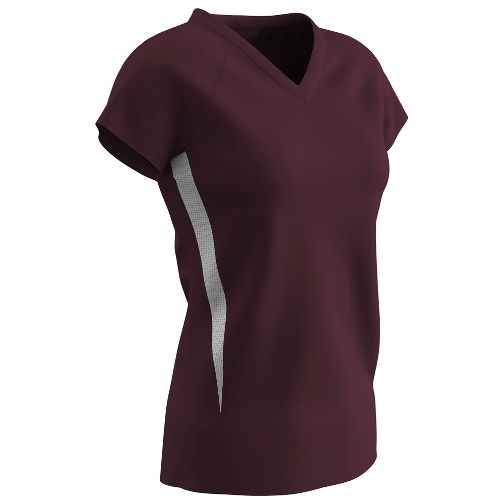 MAROON, WHITE Spike Ladies Jersey