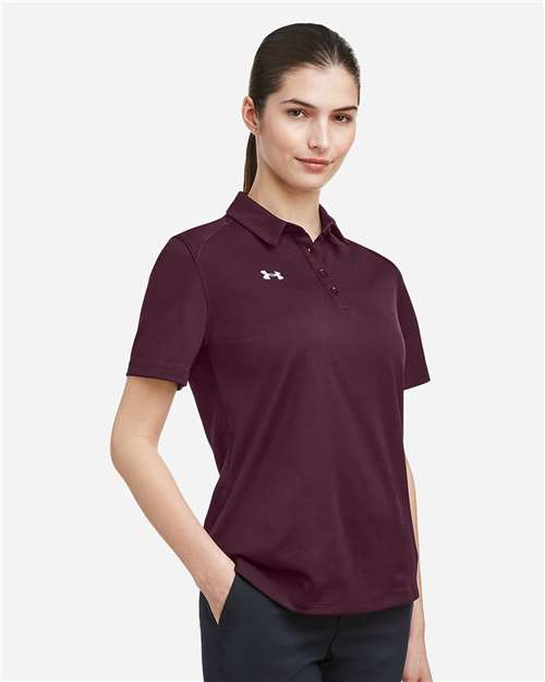 Maroon/ White Women's Tech™ Polo - 1370431 plain