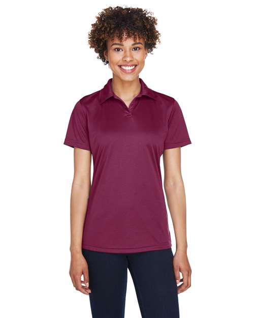 Rear View of Maroon Women's Cool & Dry Sport Performance Interlock Polo - 8425L