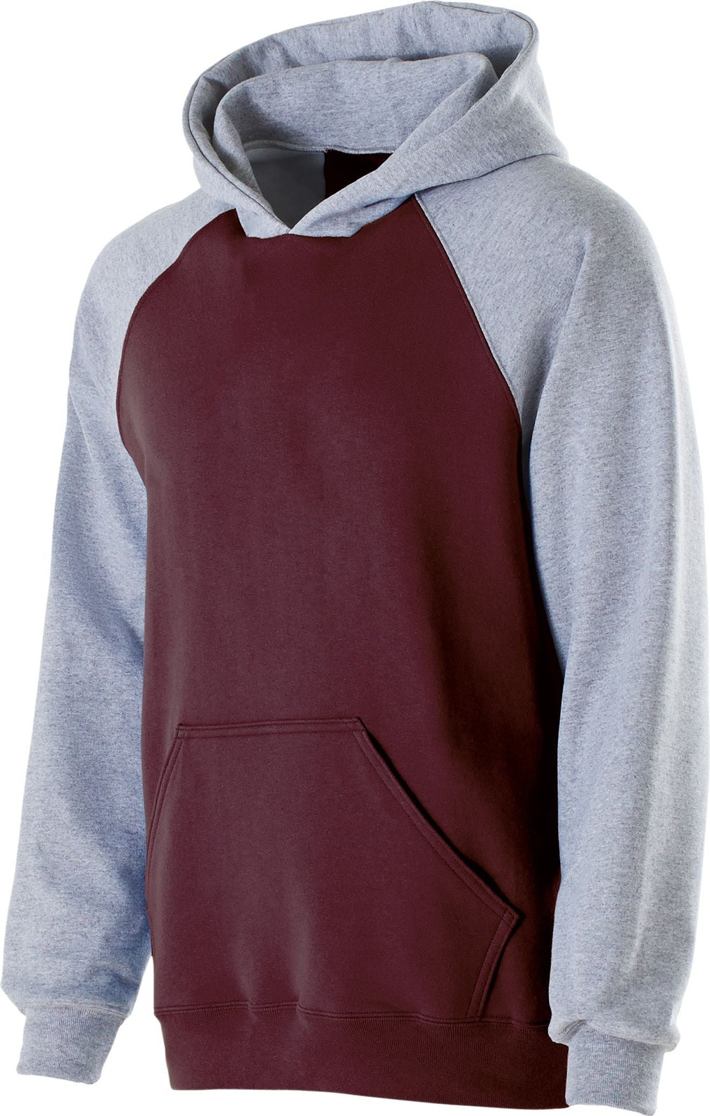 MAROON/ATHLETIC HEATHER YOUTH BANNER HOODIE