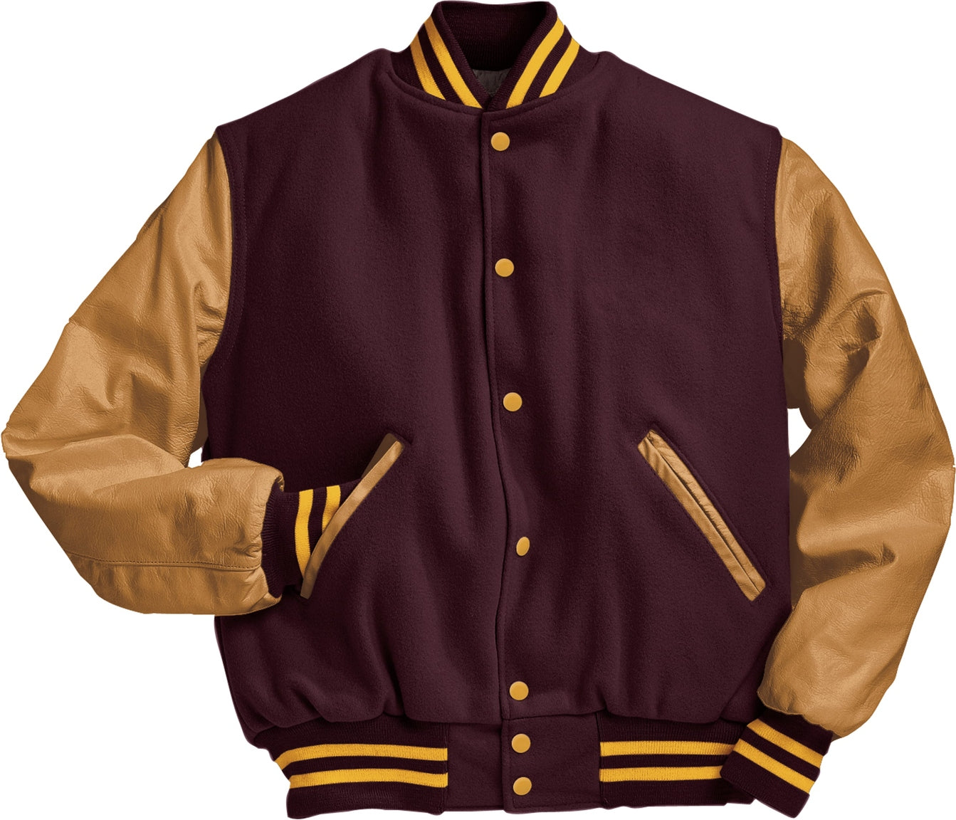 MAROON/LIGHT GOLD VARSITY WOOL JACKET