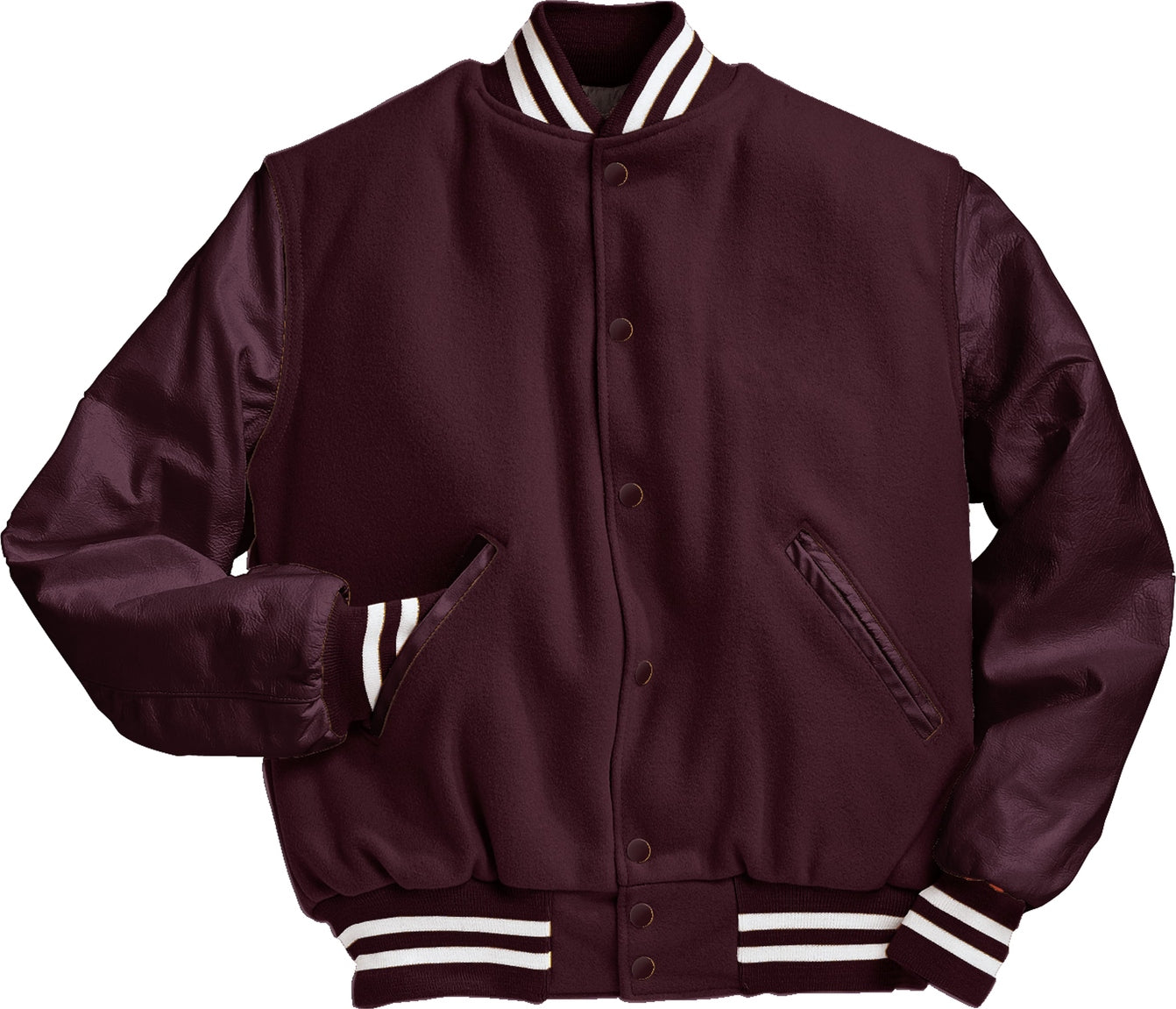 MAROON/MAROON/WHITE VARSITY WOOL JACKET