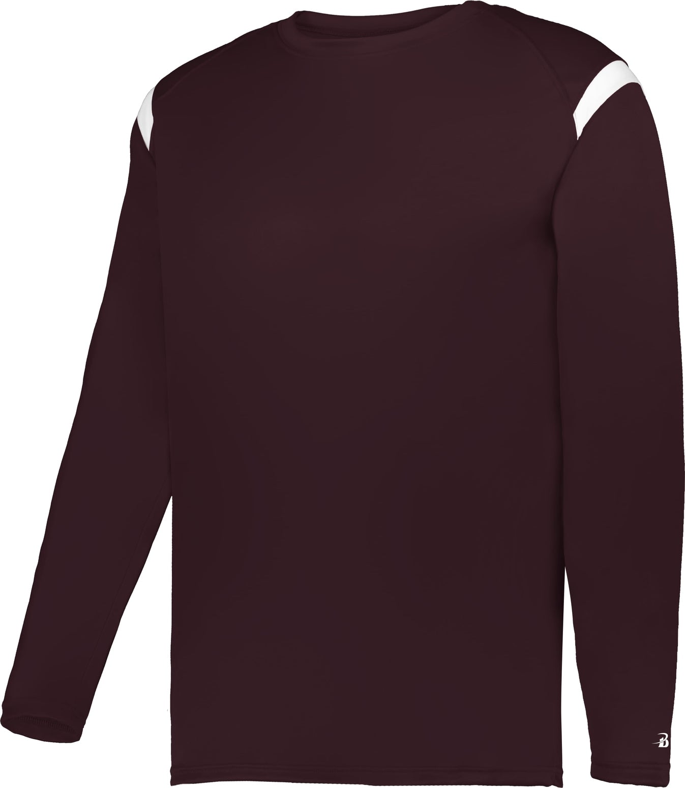 MAROON/WHITE (BA) ON THE RISE L/S TEE