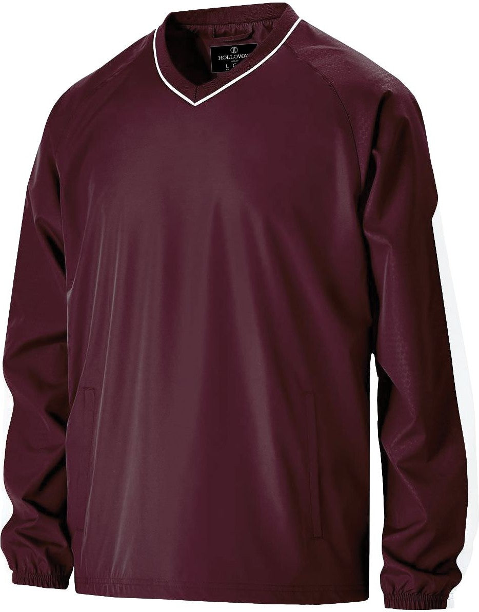 MAROON/WHITE BIONIC PULLOVER WINDSHIRT