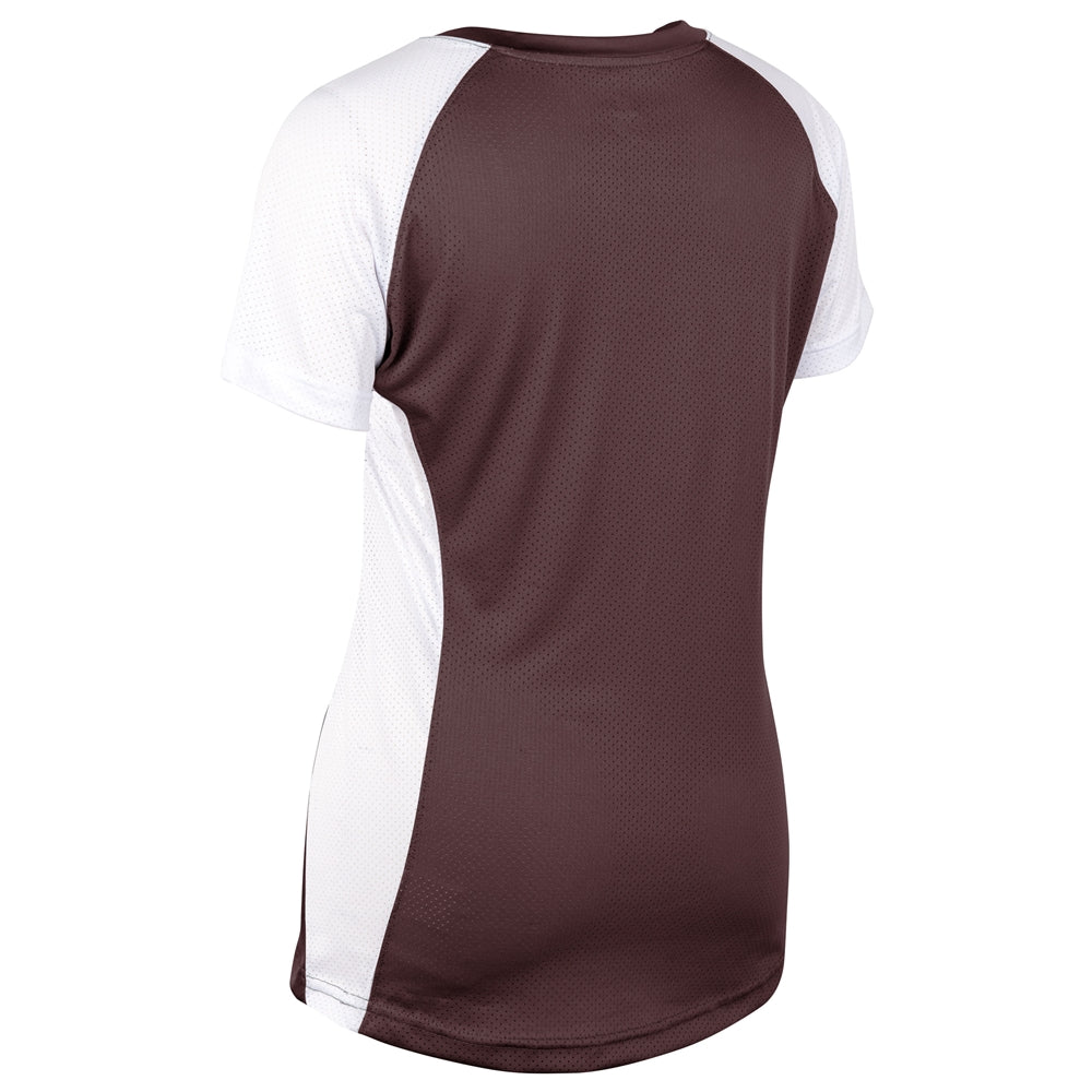 MAROON,WHITE Infinite V-Neck Short Sleeve Jersey