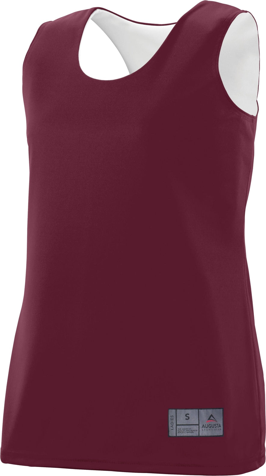 MAROON/WHITE LDS REVERSIBLE WICKING TANK
