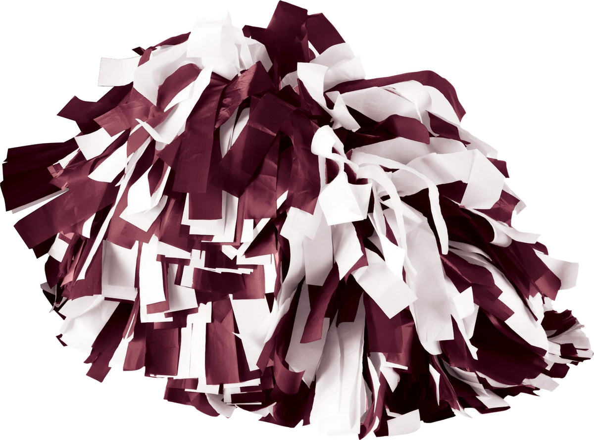 MAROON/WHITE SPIRIT POM