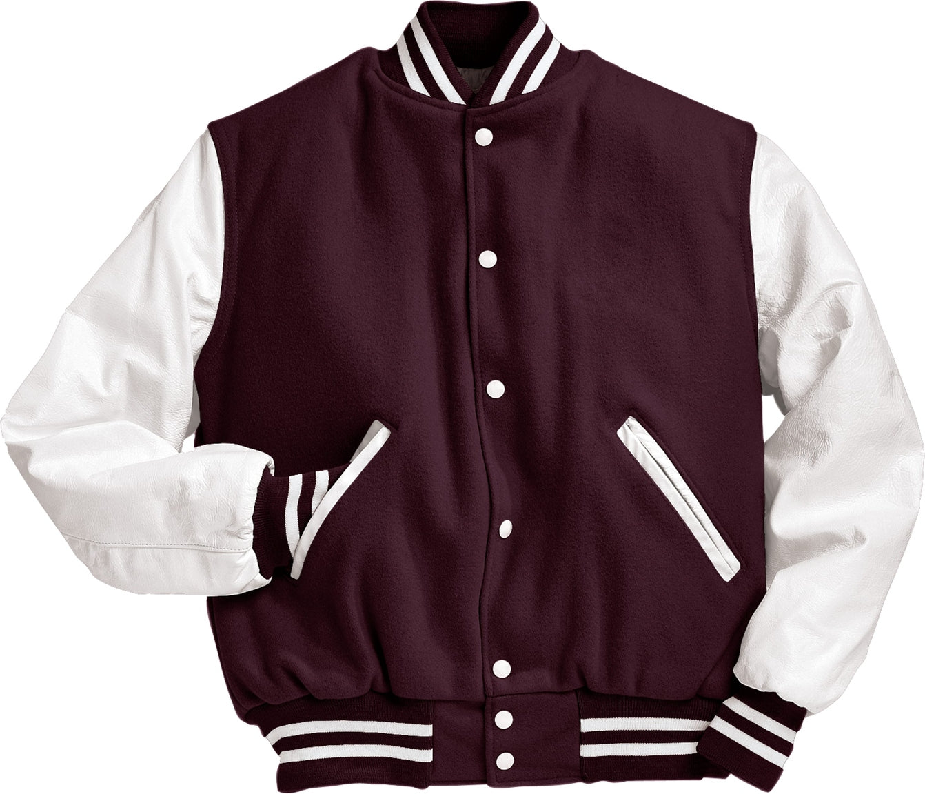 MAROON/WHITE VARSITY WOOL JACKET