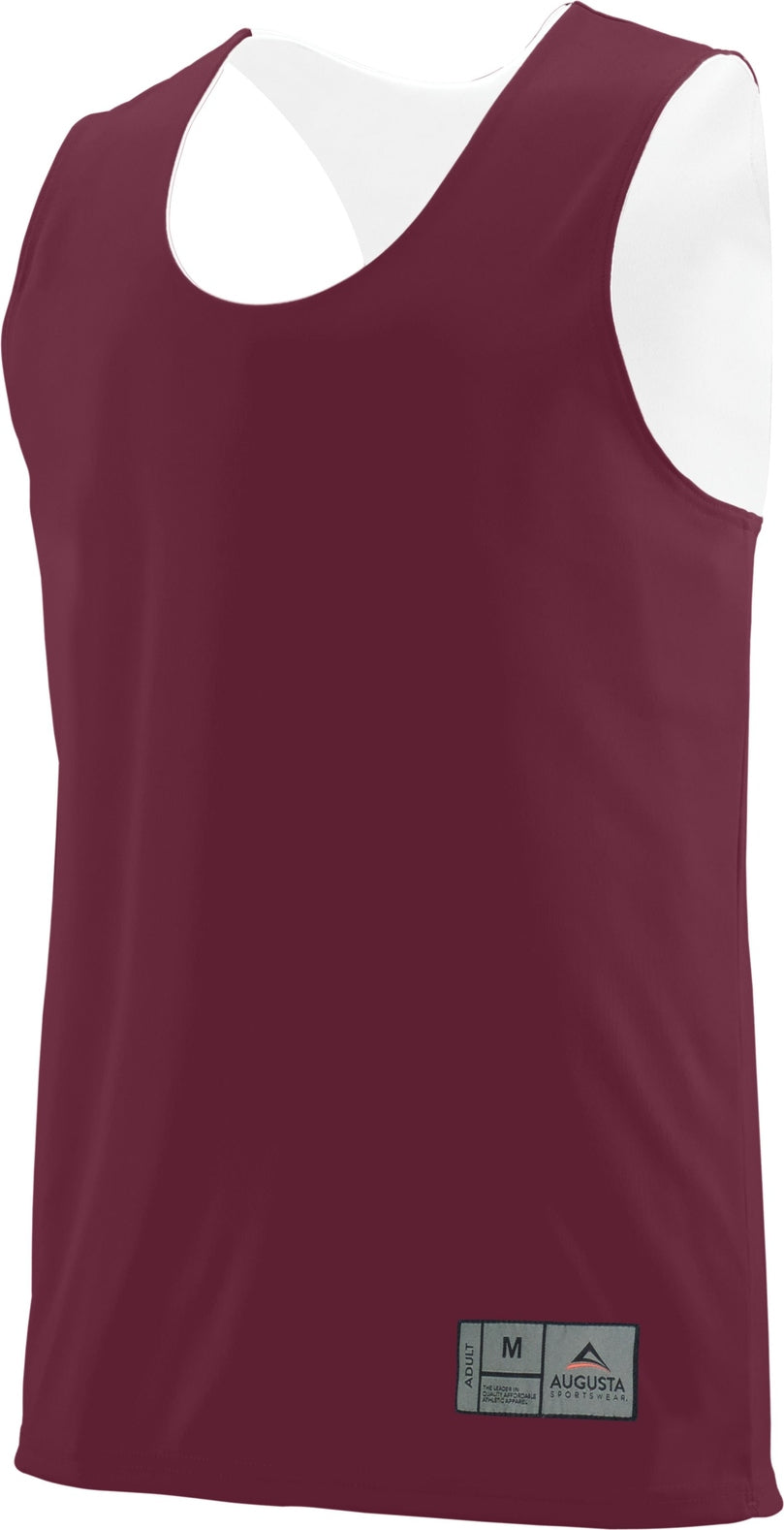 MAROON/WHITE YOUTH REVERSIBLE WICKING TANK