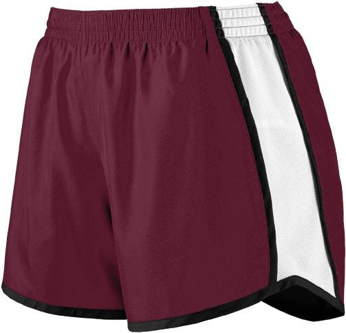 MAROON/WHITE/BLACK GIRLS PULSE TEAM SHORT