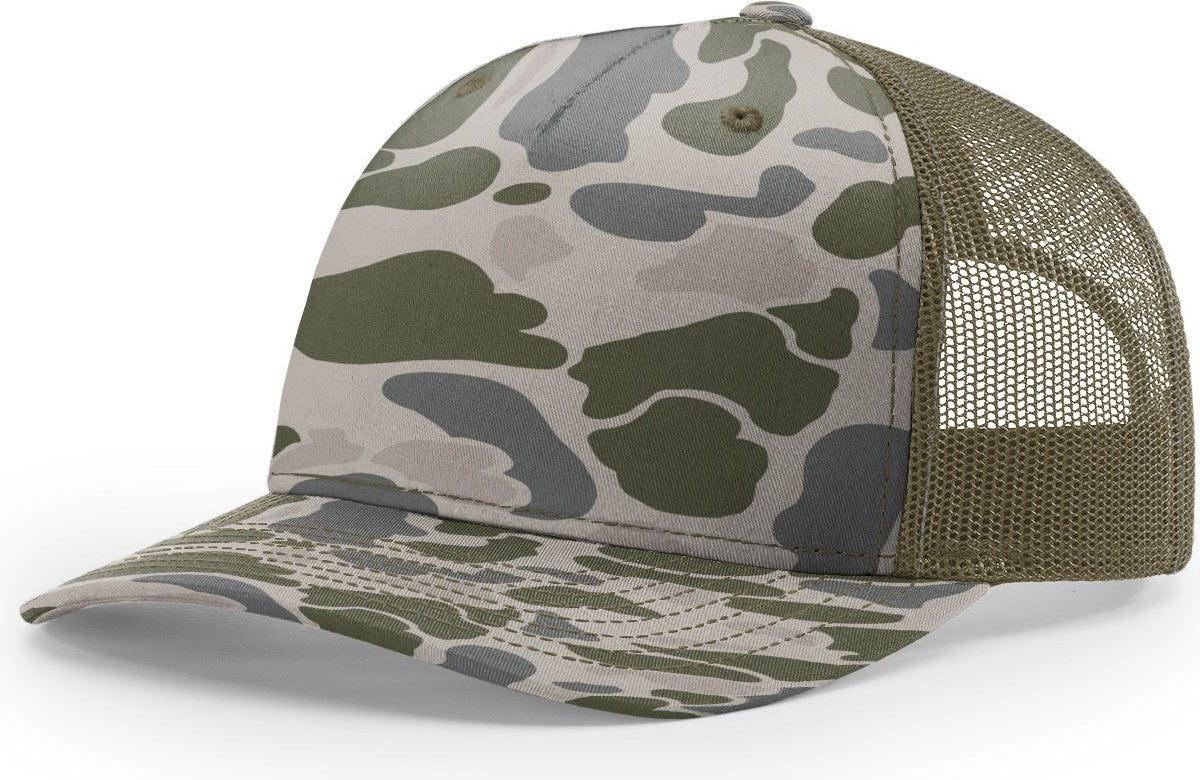 Marsh Duck Camo/Loden Printed Five Panel Trucker