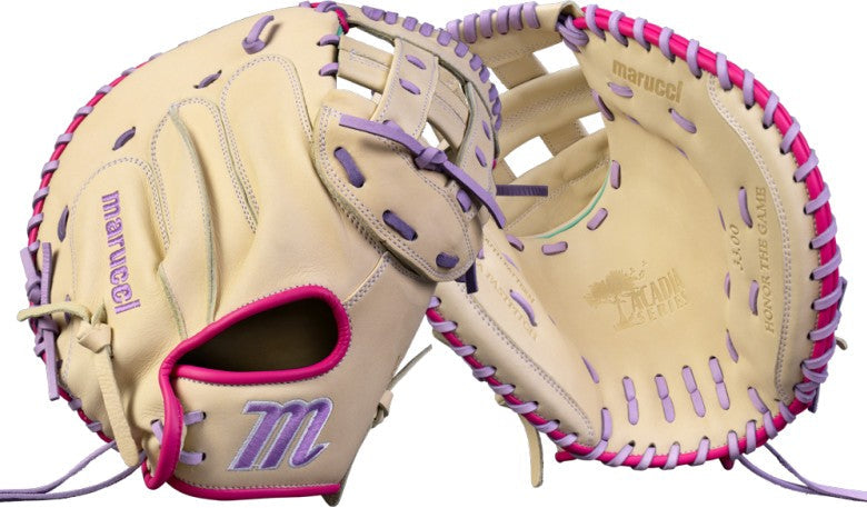 Marucci Acadia Fastpitch 230c2fp 33.00’’ Catcher’s Mitt Mfg4acfp230c2 - Camel Light Purple - Cork / Right Throw