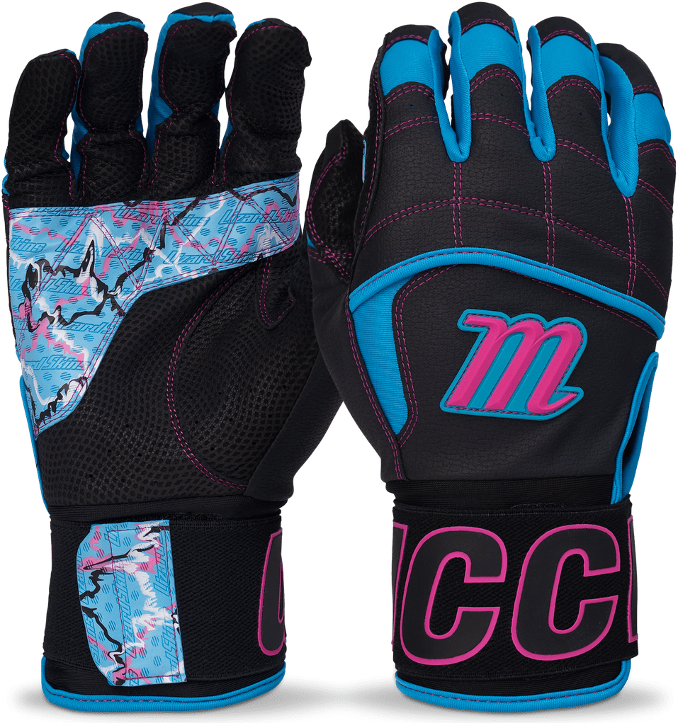 Marucci Blacksmith Tactical Adult Batting Gloves - Black Electric Blue