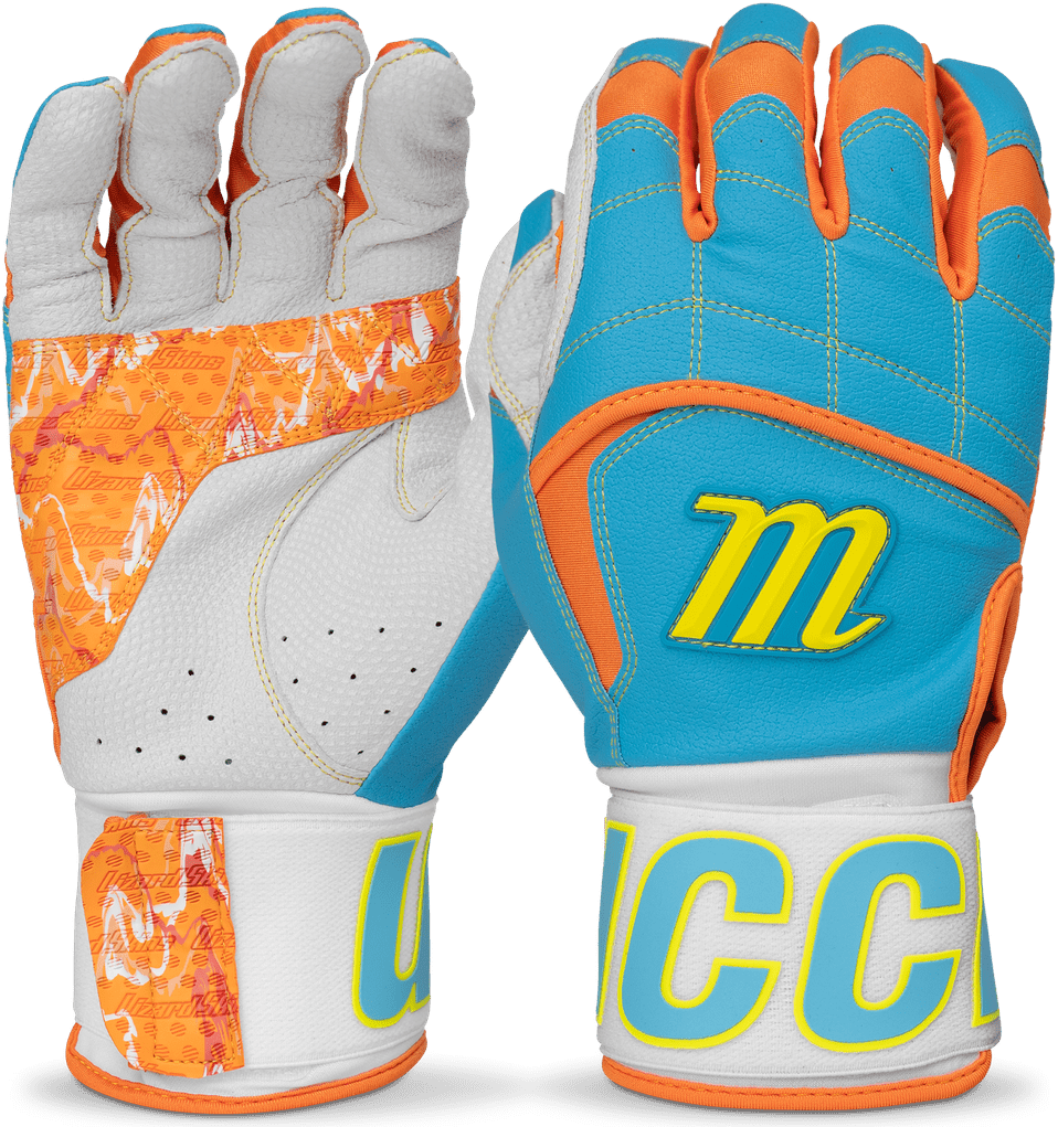 Marucci Blacksmith Tactical Adult Batting Gloves - Electic Blue Orange